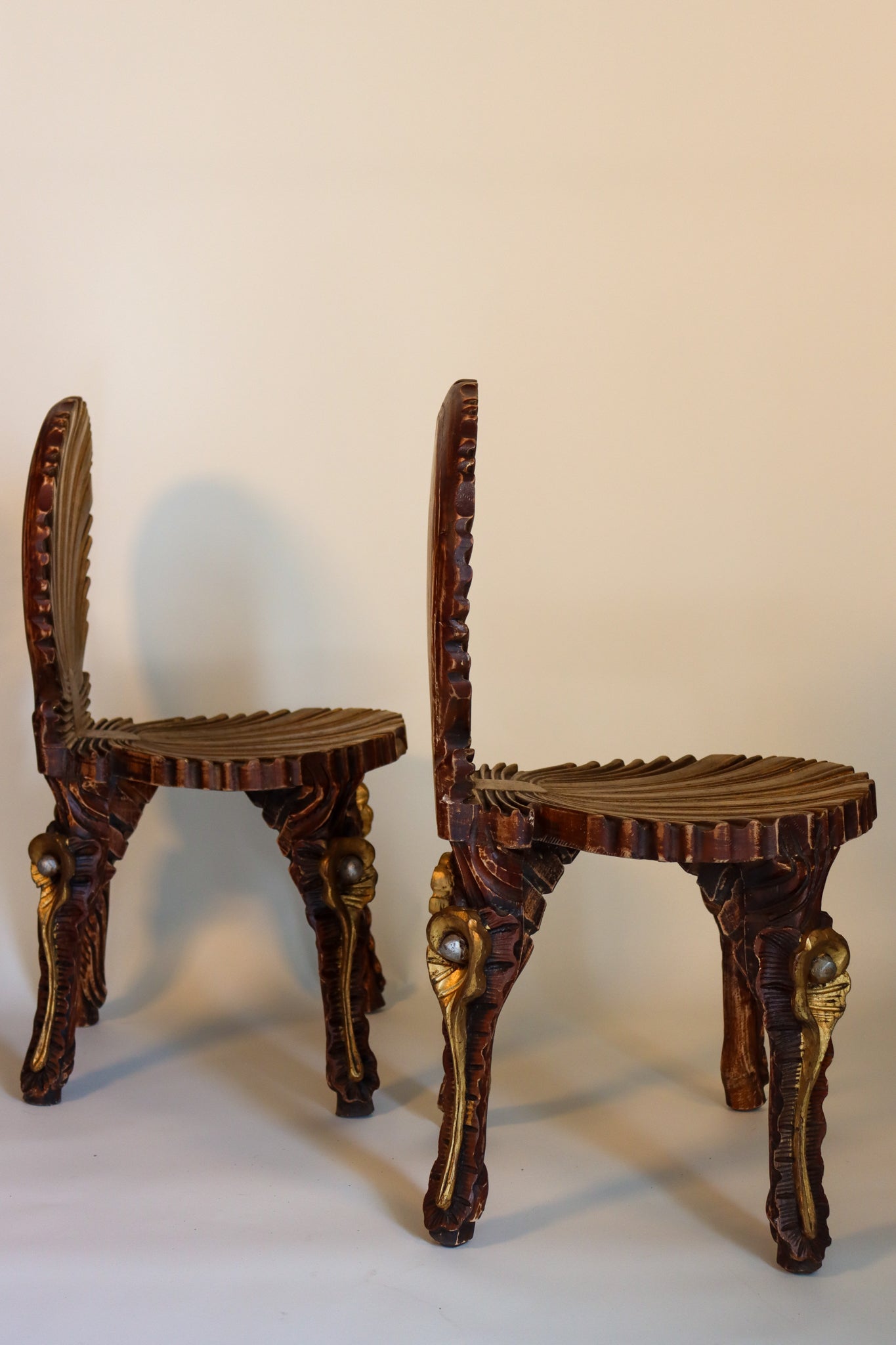 006 | Pair of Grotto Style Giltwood Side Chairs