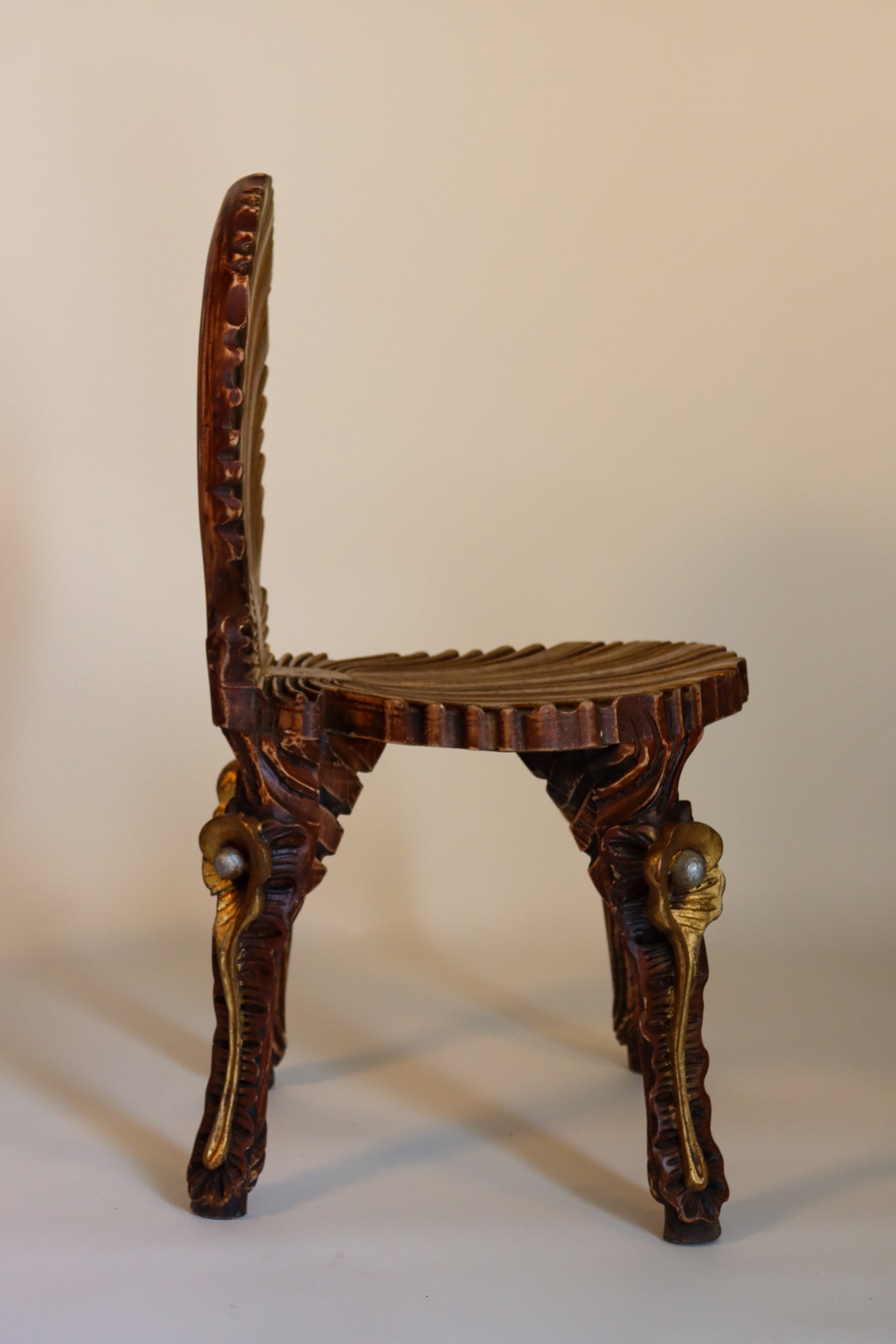006 | Pair of Grotto Style Giltwood Side Chairs