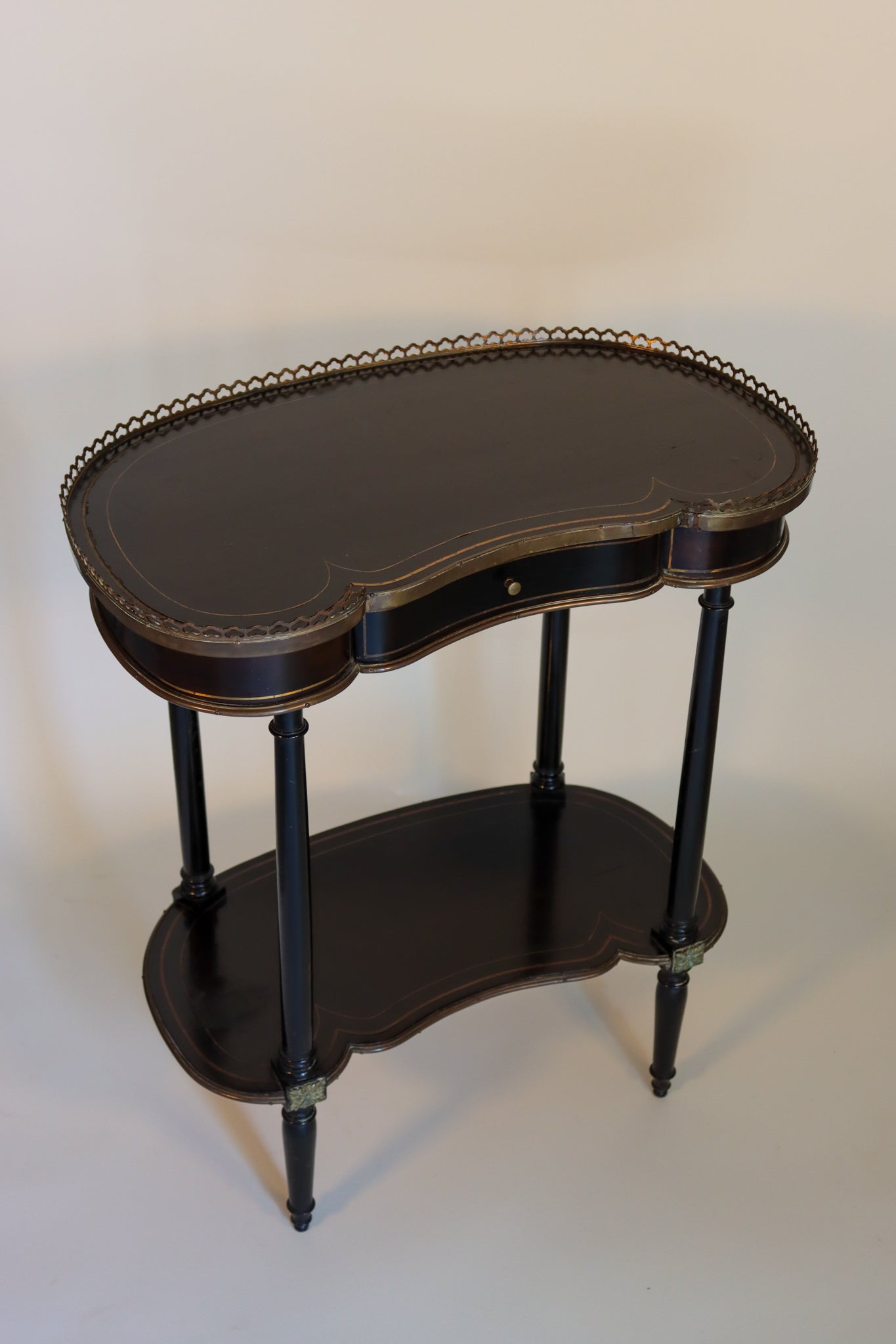 010 | Louis XVI Style Gilt-Metal and Ebonized Side Table
