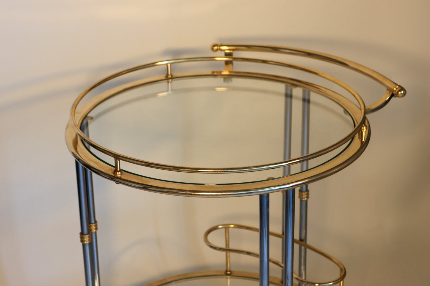 003 | Italian Chrome, Brass, and Glass Bar Cart