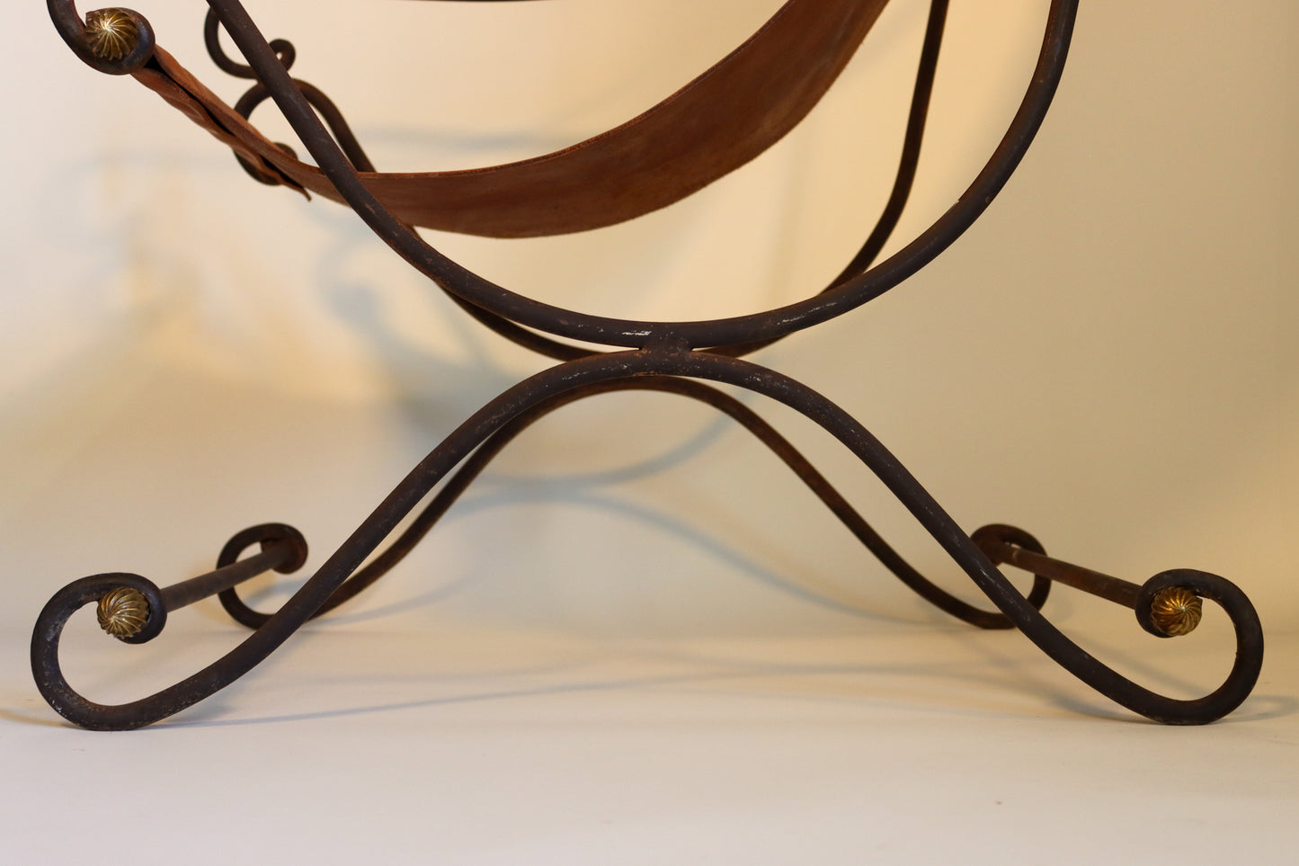 007 | Pair of Wrought Iron and Leather Sling Chairs