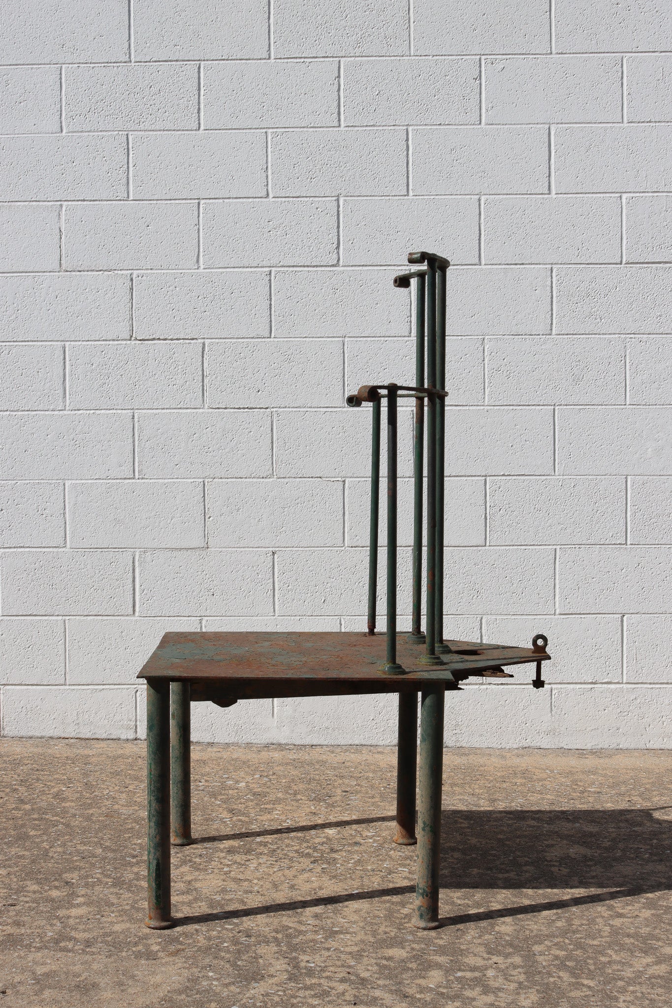 004 | Matched Pair of French Post-Modern Green-Painted Metal "Windsor" Chairs