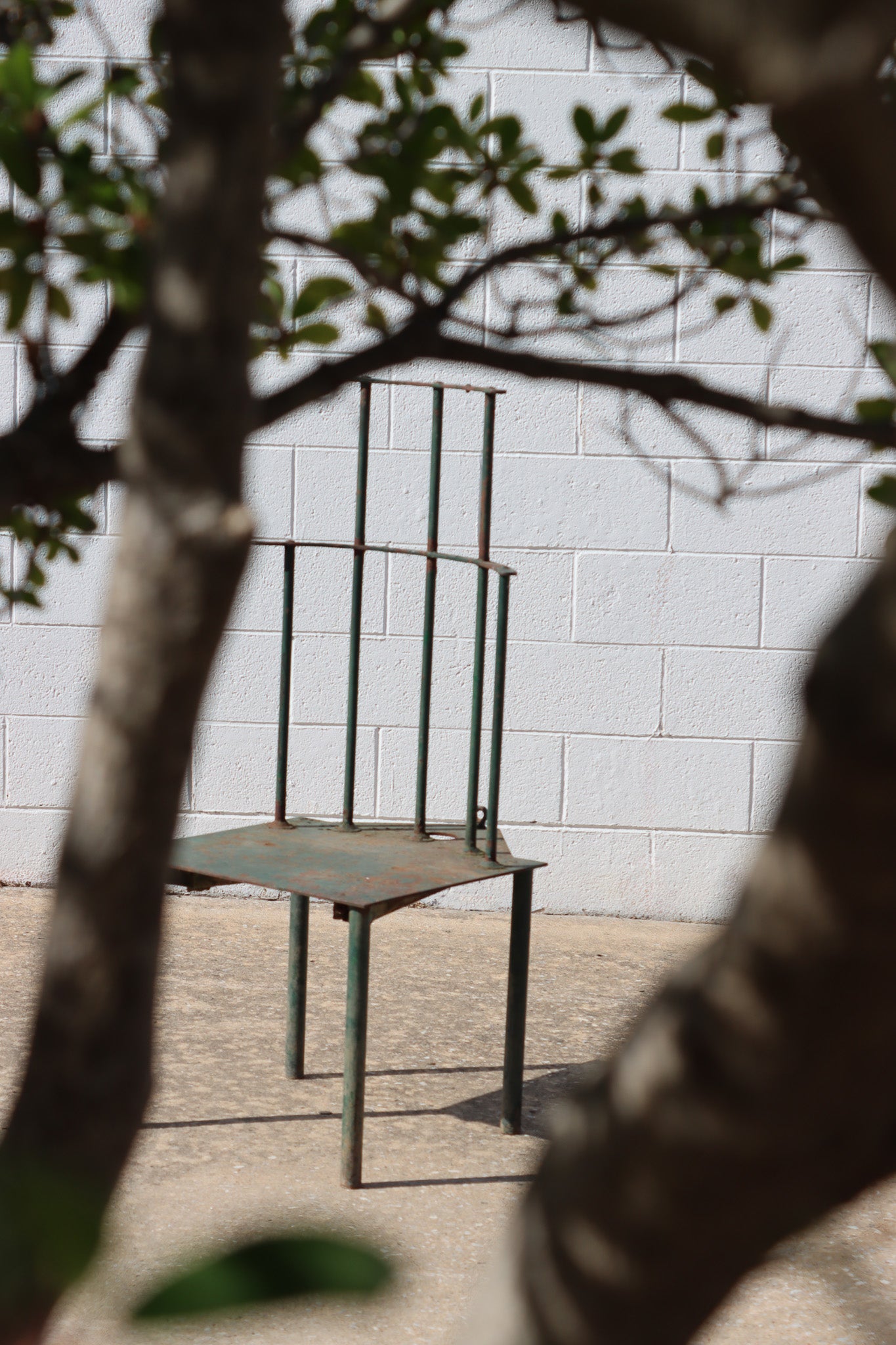 004 | Matched Pair of French Post-Modern Green-Painted Metal "Windsor" Chairs